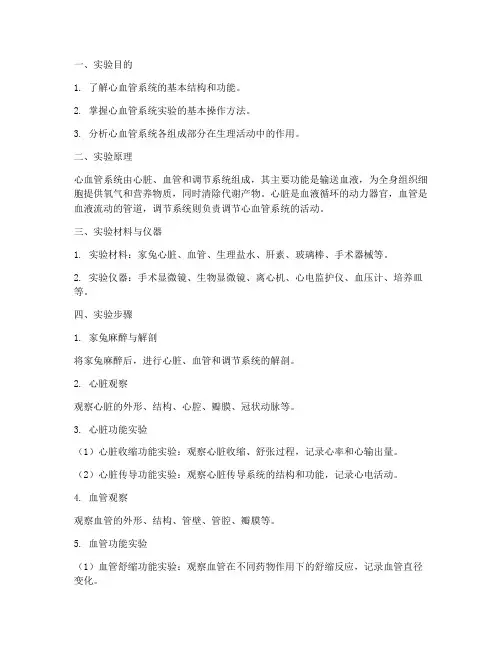 心血管实验报告