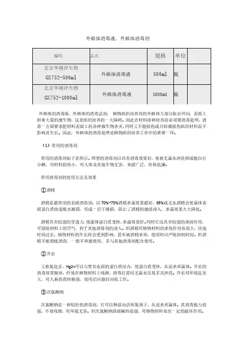 外植体消毒液,外植体消毒试剂