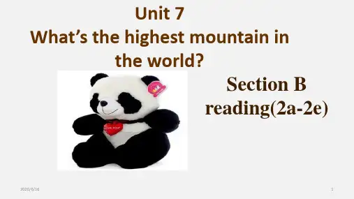 人教新目标英语八年级下册Unit7 SectionB(2a-2e)(共30张PPT)