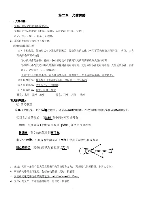 光现象知识点总结(全)