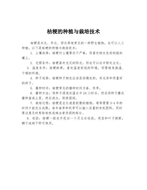 桔梗的种植与栽培技术