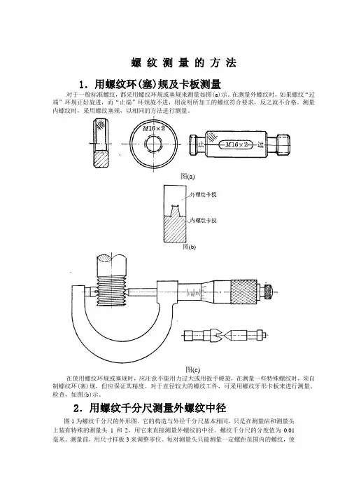螺 纹 测 量 的 方 法
