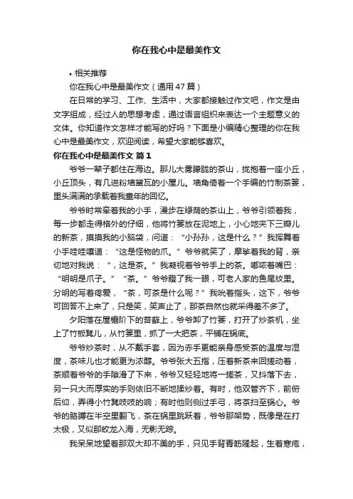 你在我心中是最美作文