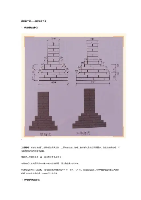 3、砖砌体工程——砌筑构造节点