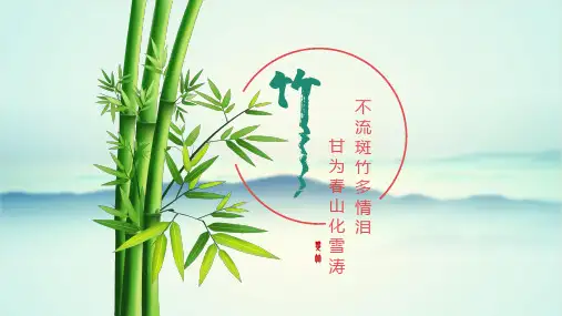 竹子简约大气工作汇报总结PPT模板