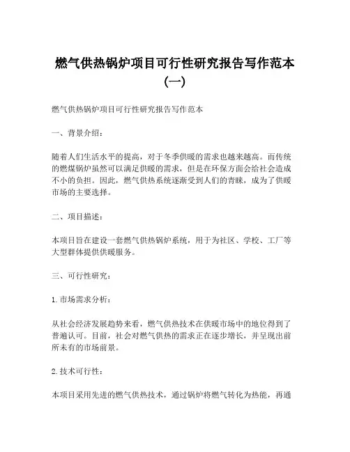 燃气供热锅炉项目可行性研究报告写作范本 (一)