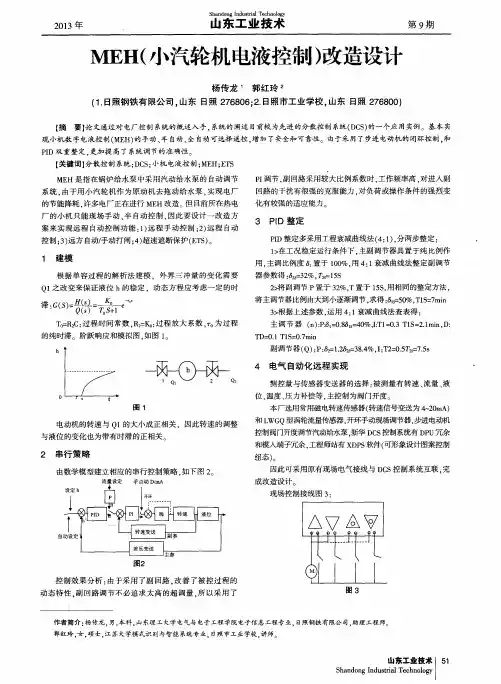 MEH(小汽轮机电液控制)改造设计