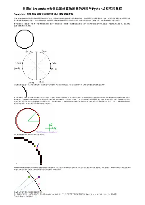 易懂的Bresenham布雷森汉姆算法画圆的原理与Python编程实现教程