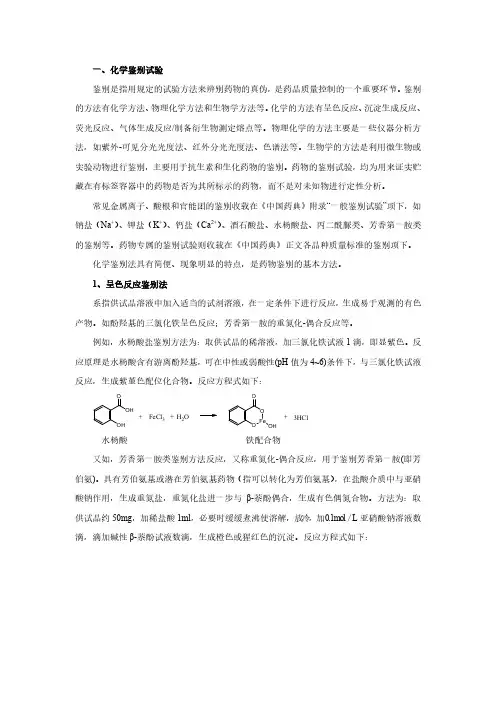 4.1化学鉴别试验