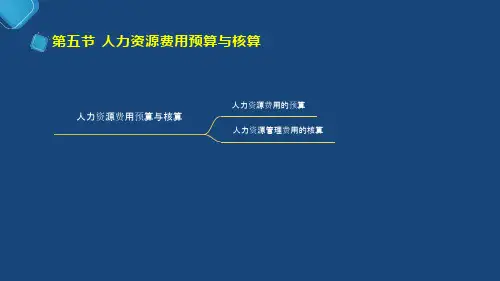 人力资源管理师四级.第一章 第5节 人力资源费用预算与核算