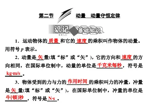 第一章  第二节  动量  动量守恒定律