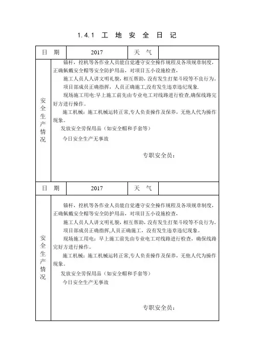 1.4.1-工地安全日记