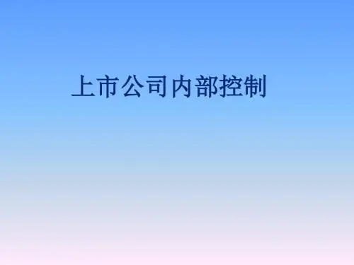 上市公司内部控制知识ppt课件