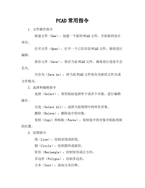 PCAD常用指令