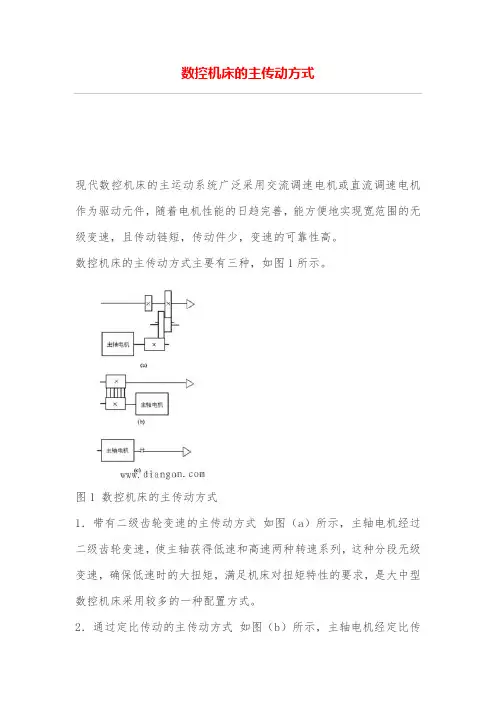 数控机床的主传动方式