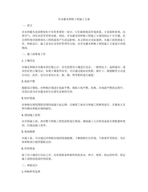 乔木灌木种植工程施工方案