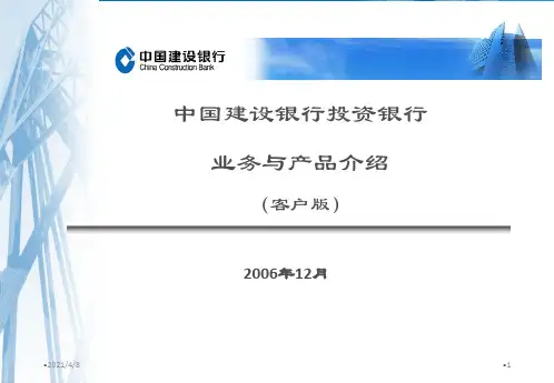 建行投资银行业务介绍客户