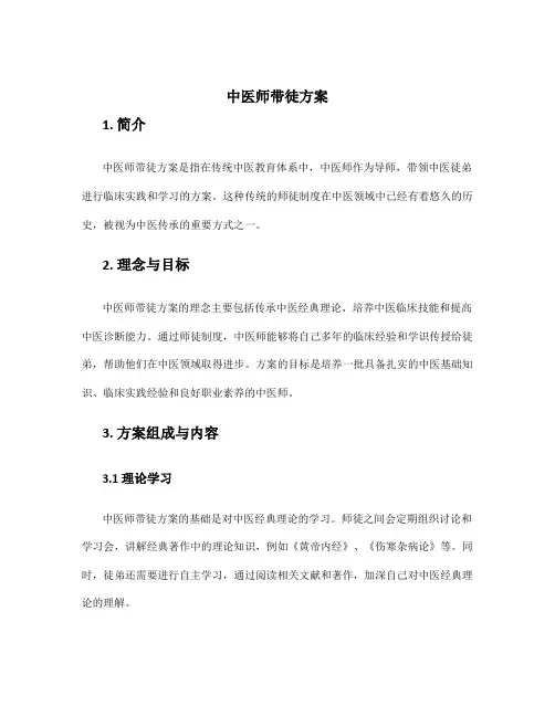 中医师带徒方案