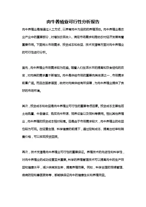 肉牛养殖业可行性分析报告