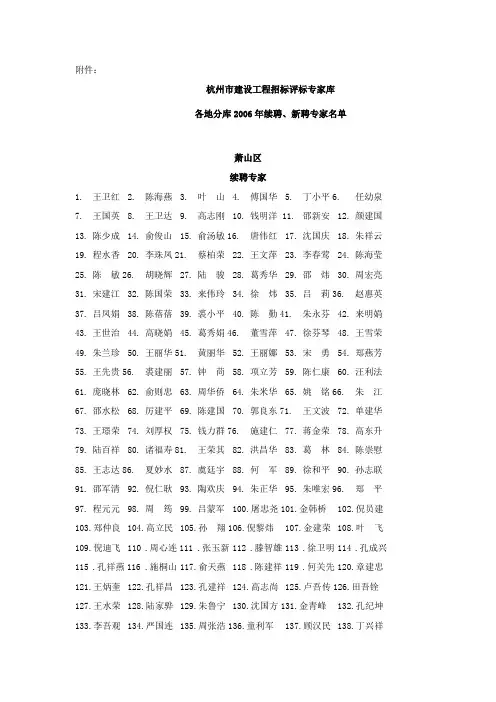 杭州市建设工程招标评标专家库