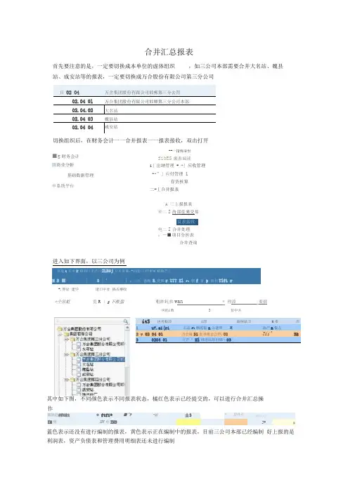 金蝶EAS财务系统合并汇总报表