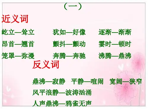 四年级上册语文-近反义词