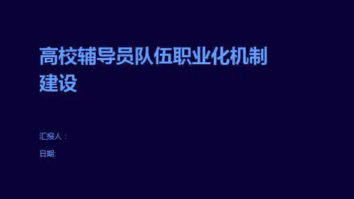 高校辅导员队伍职业化机制建设