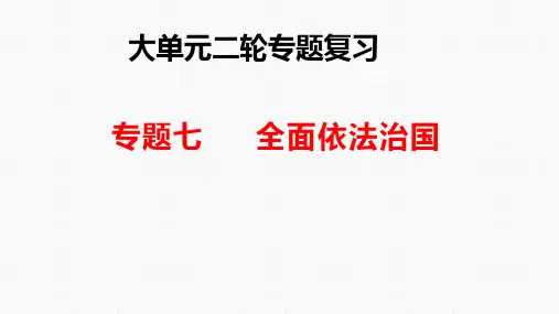 专题七 全面依法治国-高考政治二轮专题复习课件(统编版) (2)
