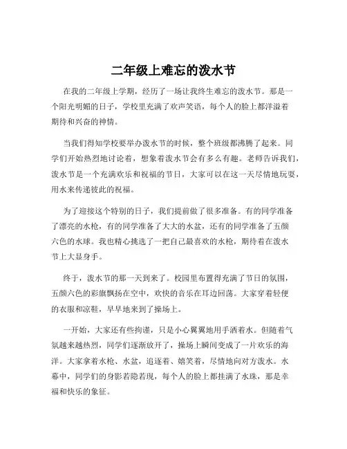 二年级上难忘的泼水节