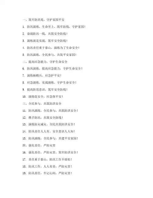 防汛应急预案演练标语