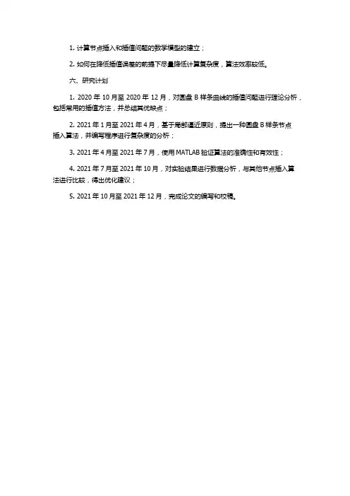 关于圆盘B样条曲线插值及节点插入问题的研究的开题报告