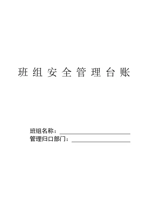 班组安全管理台账