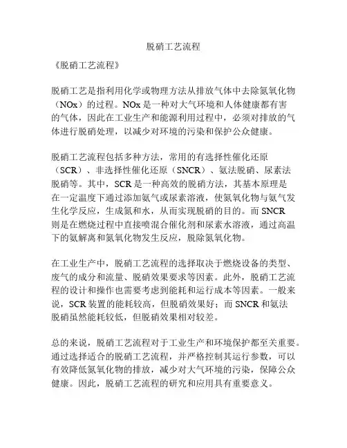 脱硝工艺流程