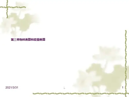 物料衡算和能量横算ppt课件