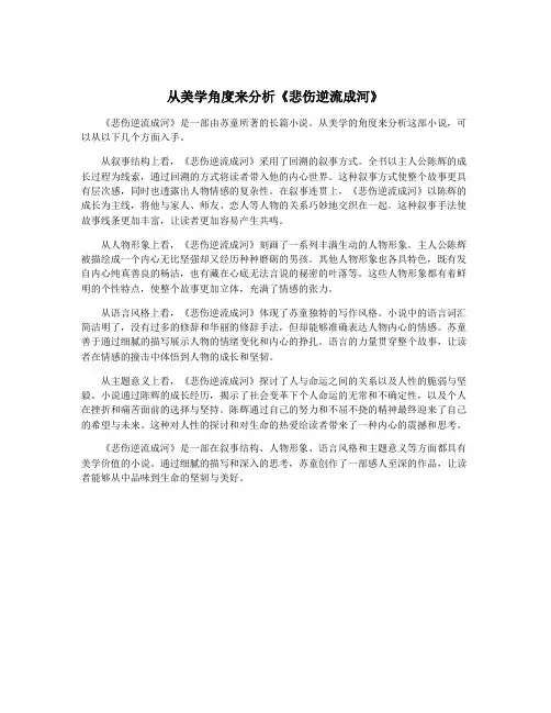 从美学角度来分析《悲伤逆流成河》