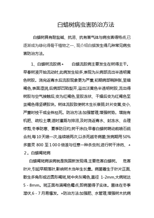 白蜡树病虫害防治方法