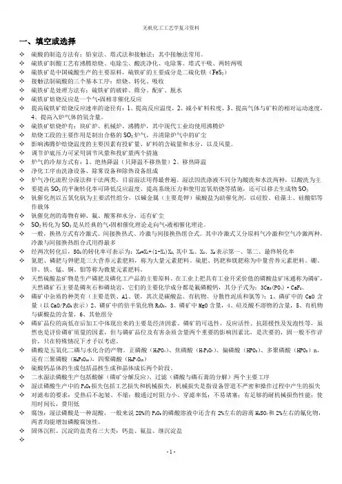 无机化工工艺学 Word 文档