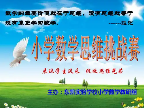 小学数学思维挑战赛五年级比赛用题
