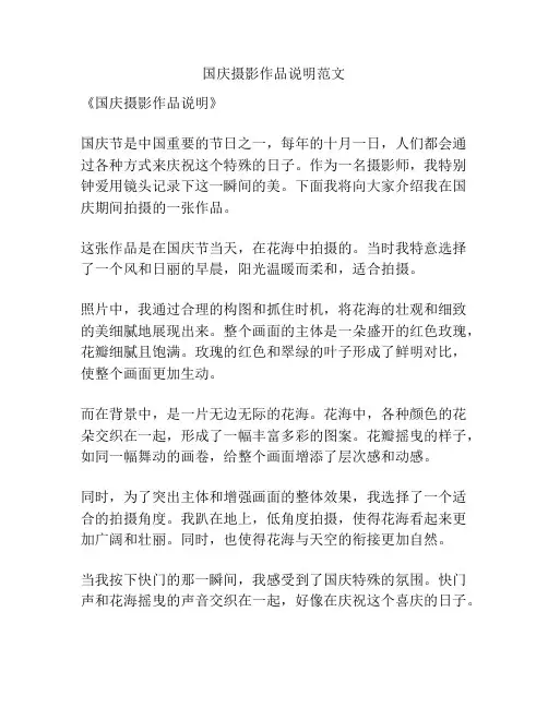 国庆摄影作品说明范文