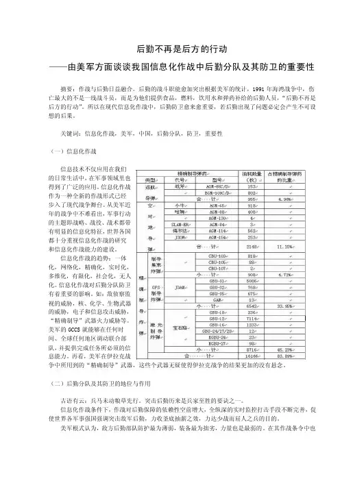 [军事政治]后勤防卫论文