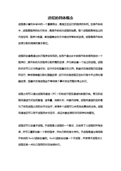 进程的具体概念