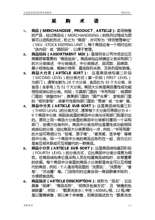 采购术语