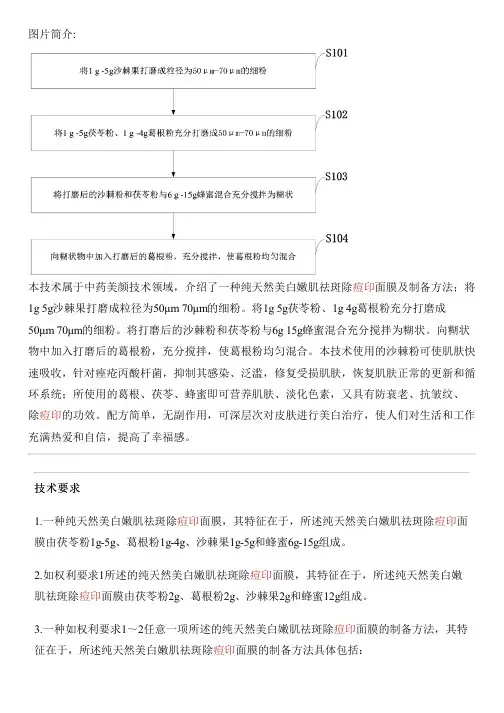 纯天然美白嫩肌祛斑除痘印面膜及设备制作方法与设计方案