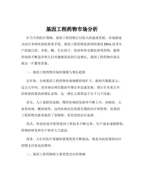 基因工程药物市场分析