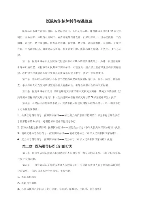 医院标识牌设计方案