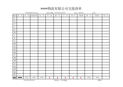 物流有限公司交接清单