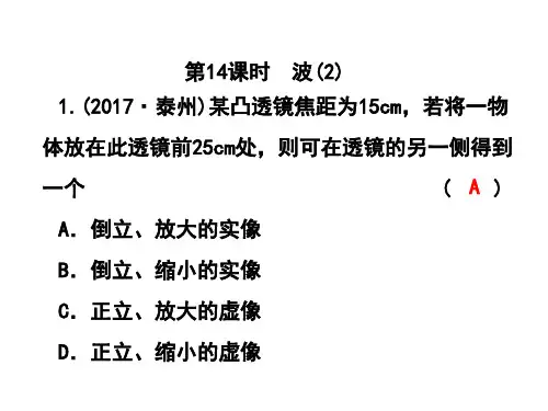 浙江省中考科学复习 第二篇 物质科学(一)第14课时 波(