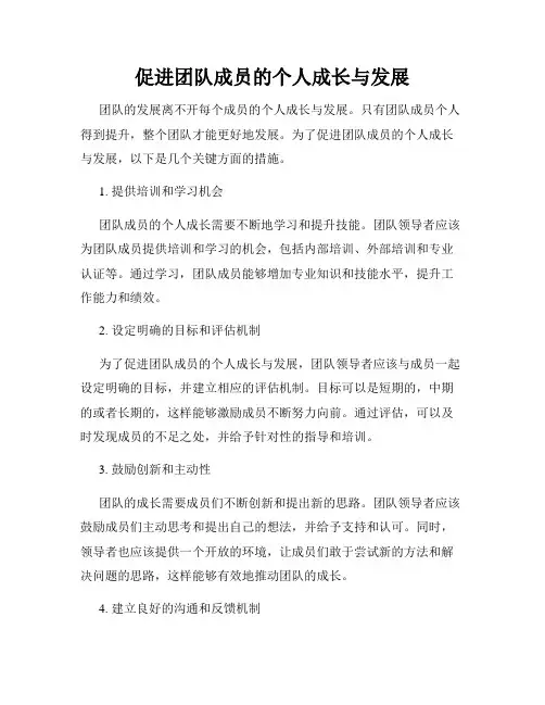 促进团队成员的个人成长与发展
