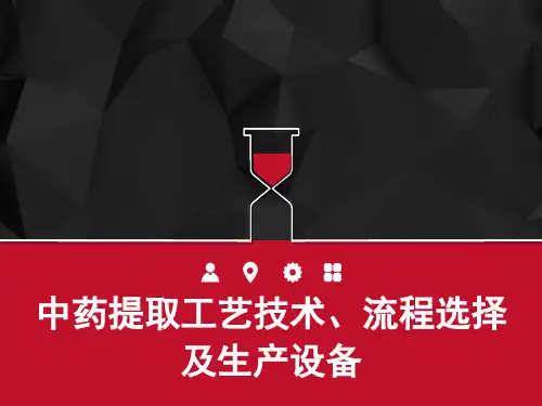 中药提取工艺 流程选择及生产设备   PPT