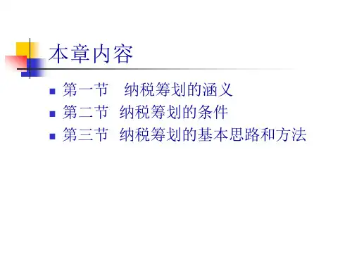 纳税筹划的详细讲解27页PPT